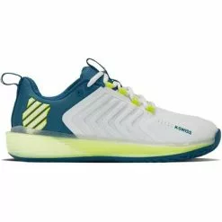 K-Swiss Mens Ultrashot Tennis Shoes - Brilliant White/Celestial/Evening Primrose