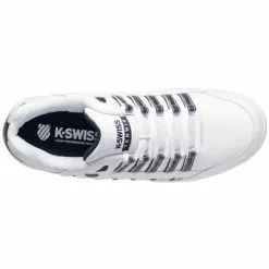K-Swiss Mens Court Prestir Omni Tennis Shoes - White/Navy -K-Swiss Sotre 07390109 D