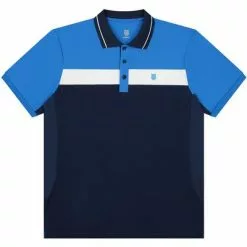 K-Swiss Mens Core Team Block Polo 4 - Navy/French Blue