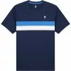 K-Swiss Mens Court Team Stripe Crew Tee - Navy