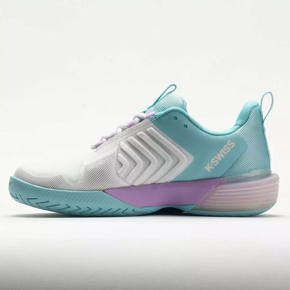 K-Swiss Ultrashot 3 Women's Brilliant White/Angel Blue/Sheer Lilac 2 K-Swiss Ultrashot 3 Women's Brilliant White/Angel Blue/Sheer Lilac - Image 2