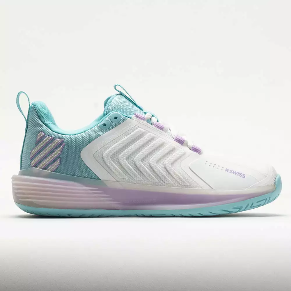 K-Swiss Ultrashot 3 Women's Brilliant White/Angel Blue/Sheer Lilac 1 K-Swiss Ultrashot 3 Women's Brilliant White/Angel Blue/Sheer Lilac