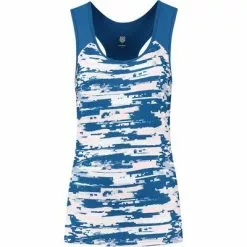 K-Swiss Womens Hypercourt Stripe Tank - Classic Blue