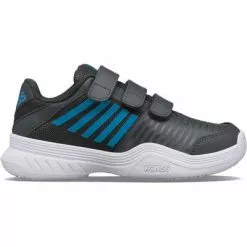 K-Swiss Sotre 44 K-Swiss Kids Court Express Strap Omni Tennis Shoes - Dark Shadow