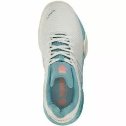 K-Swiss Kids Hypercourt Express 2 HB Tennis Shoes - White/Nile Blue -K-Swiss Sotre 86614143 C